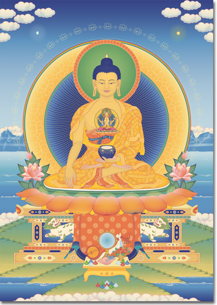 Buda Shakyamuni com Prajnaparamita - cartão postal A5 (15x21cm)