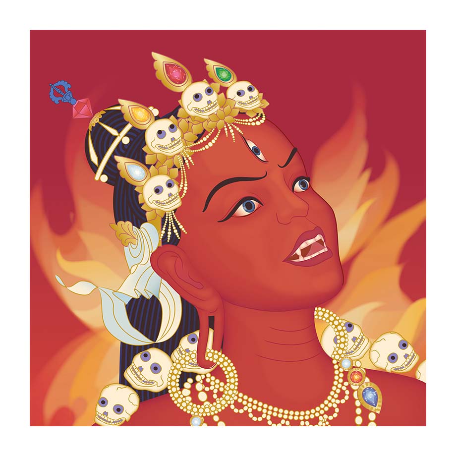 Vajrayogini 9 - The Beautiful Face of Vajrayogini - Artwork